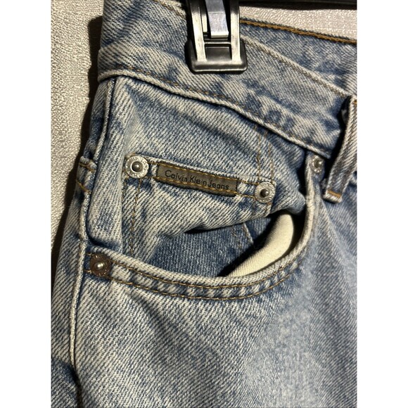 Calvin Klein VTG 90's Women's Double Stonewash Jean SZ 10 Inseam Union Lightwash - Picture 6 of 12